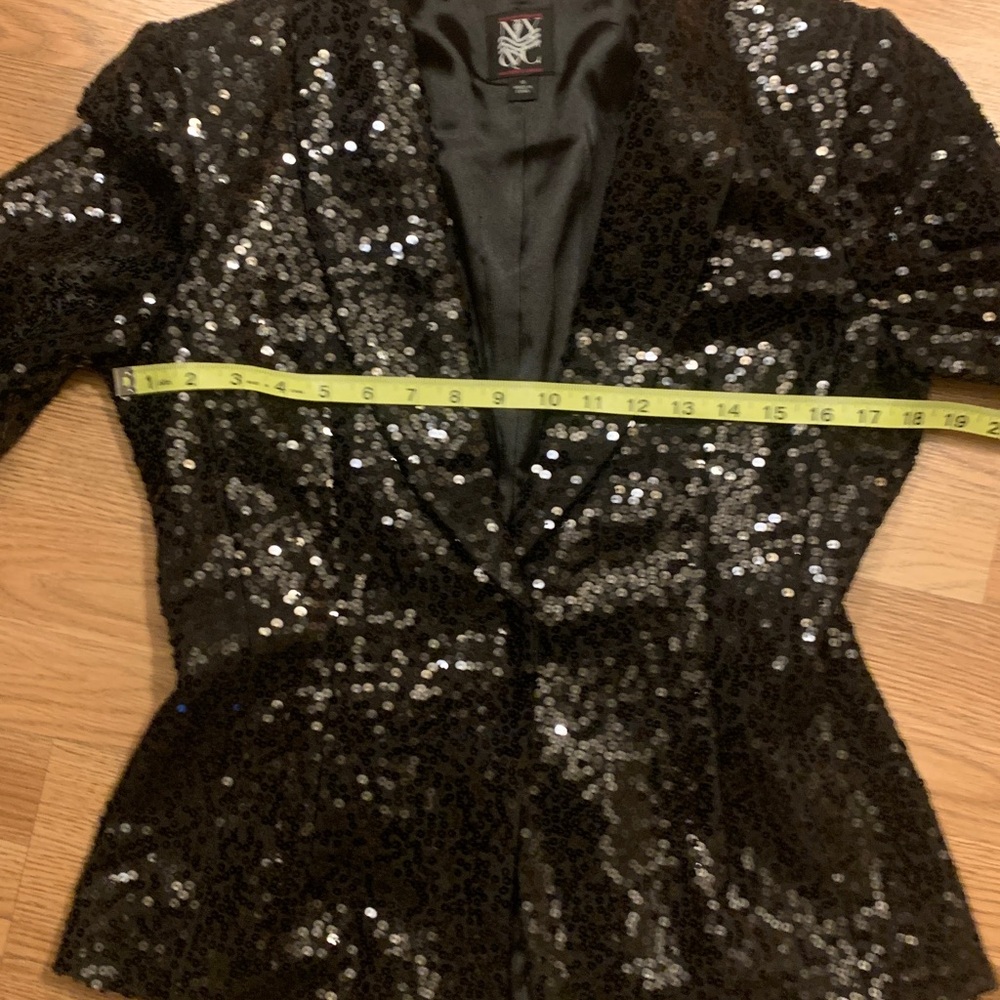 NY&C Women's Sequin Covered Black Blazer - Picture 7 of 8